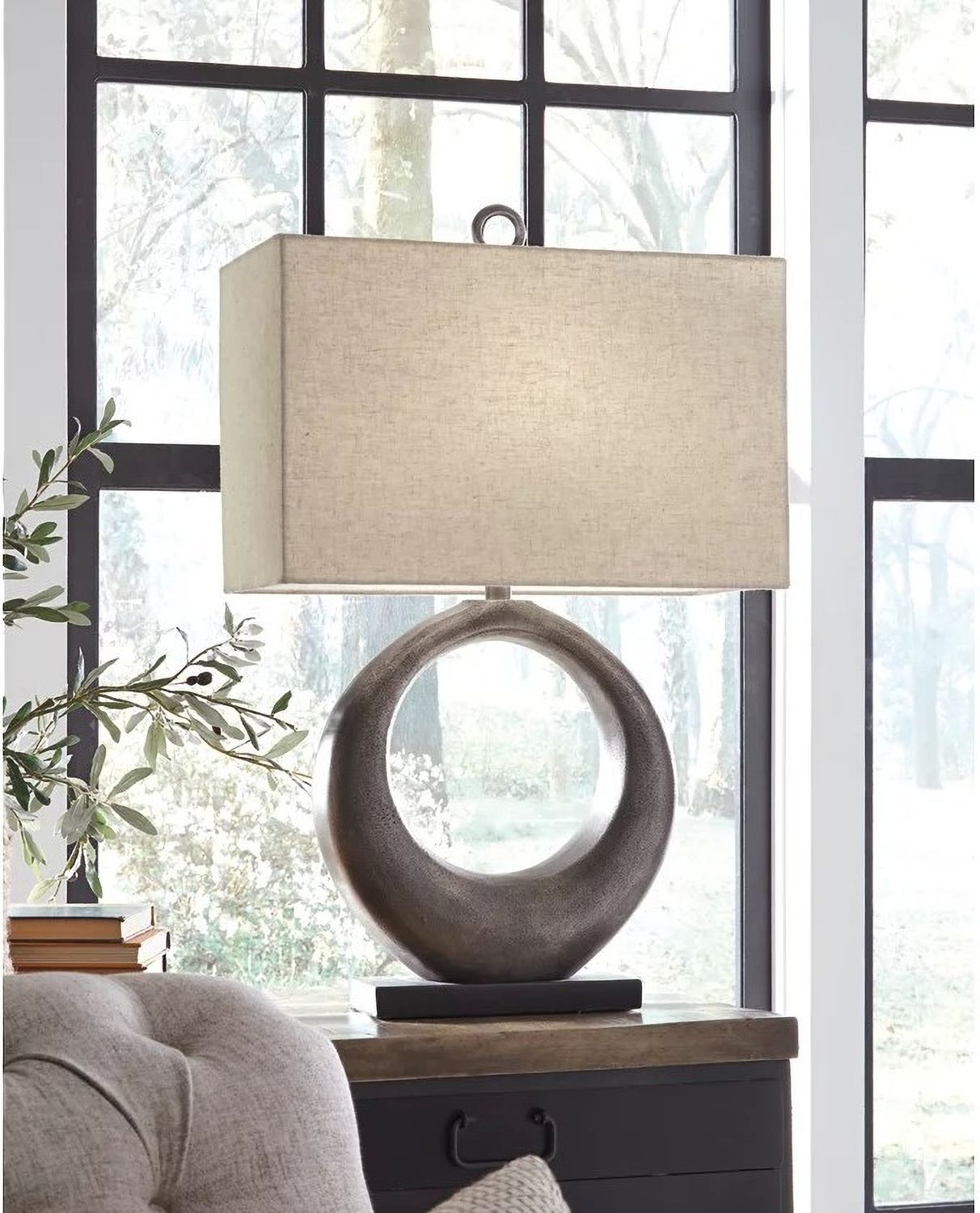 Saria Antique Silver Finish Table Lamp L207394