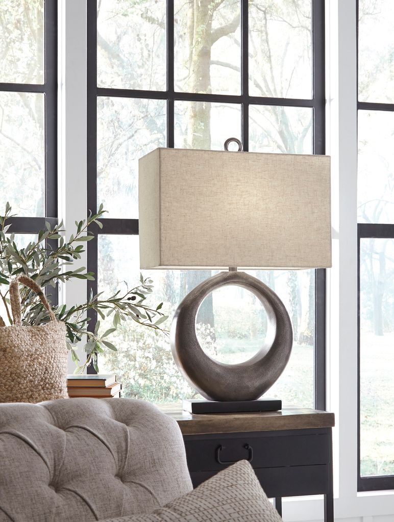 Saria Antique Silver Finish Table Lamp L207394