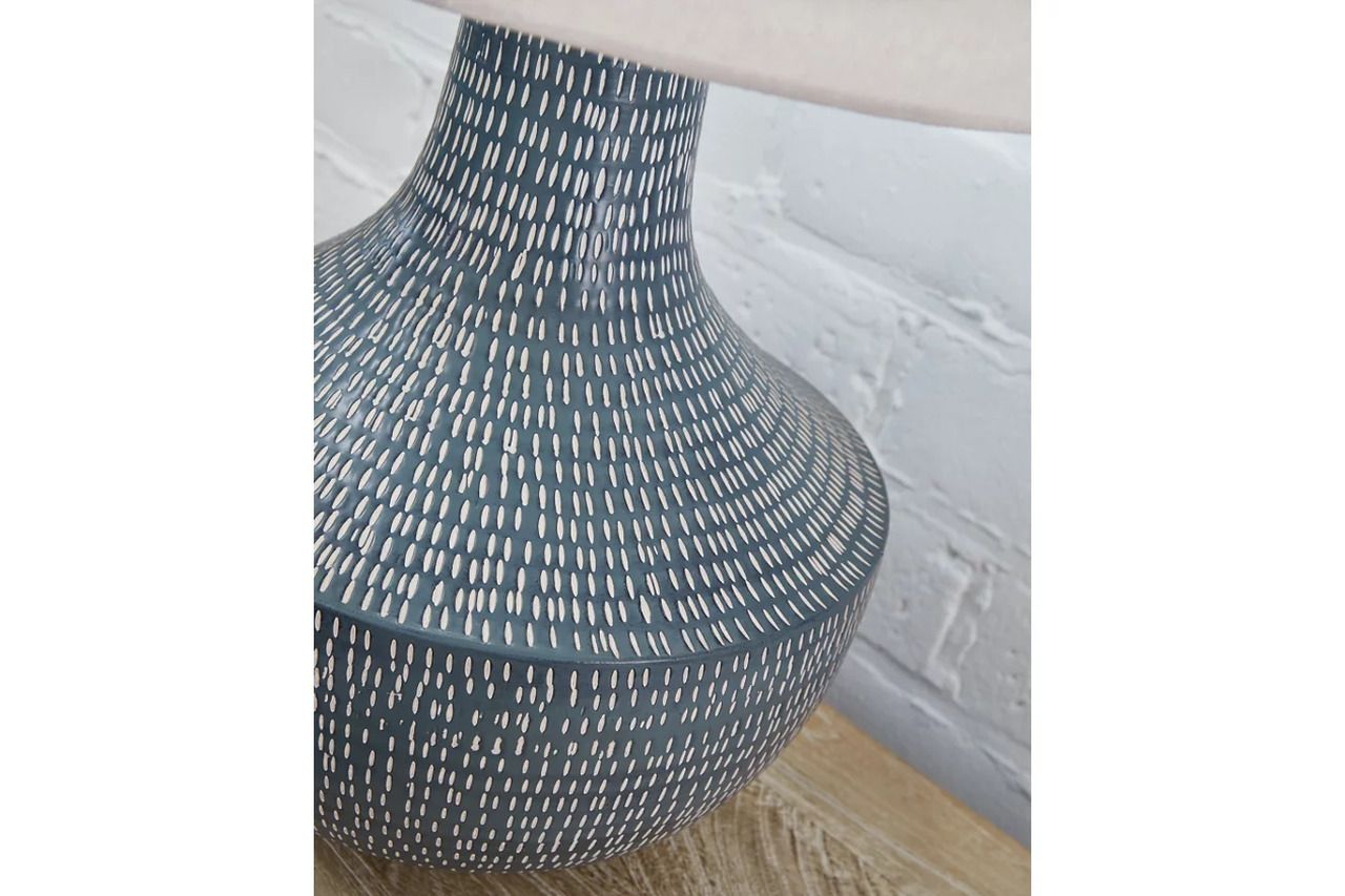 Schylarmont Table Lamp In White and Antique Gray L207474