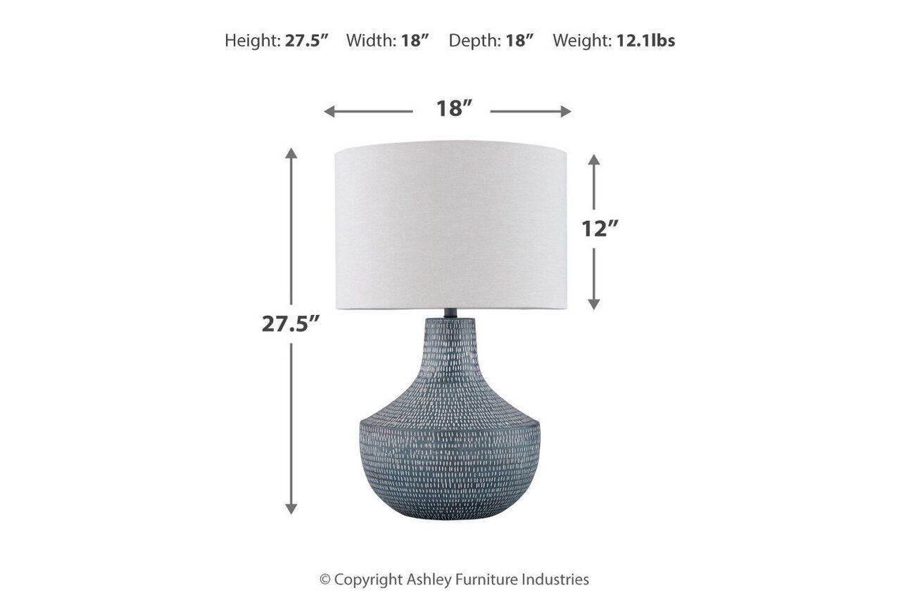 Schylarmont Table Lamp In White and Antique Gray L207474