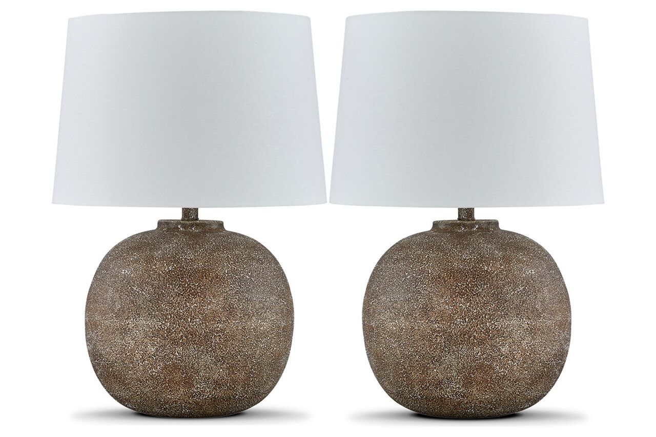 Neavesboro Table Lamp In White and Brown L207484