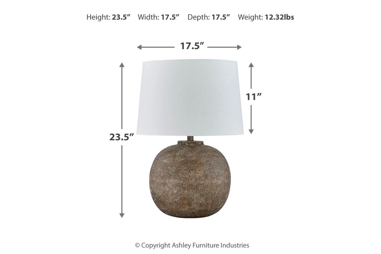 Neavesboro Table Lamp In White and Brown L207484