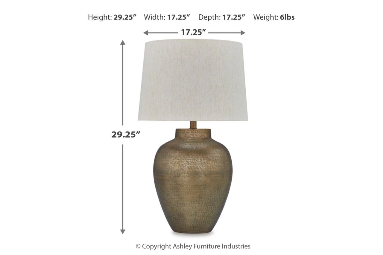 Madney Table Lamp In Antique Gold L207494