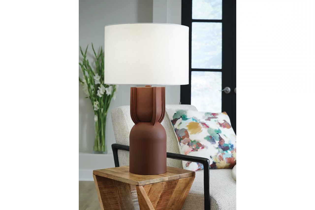 Rowandale Table Lamp In Brick Red L207534