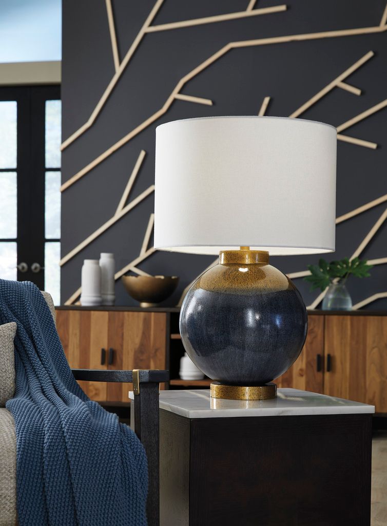 Adara Table Lamp In Blue and Gold L207564
