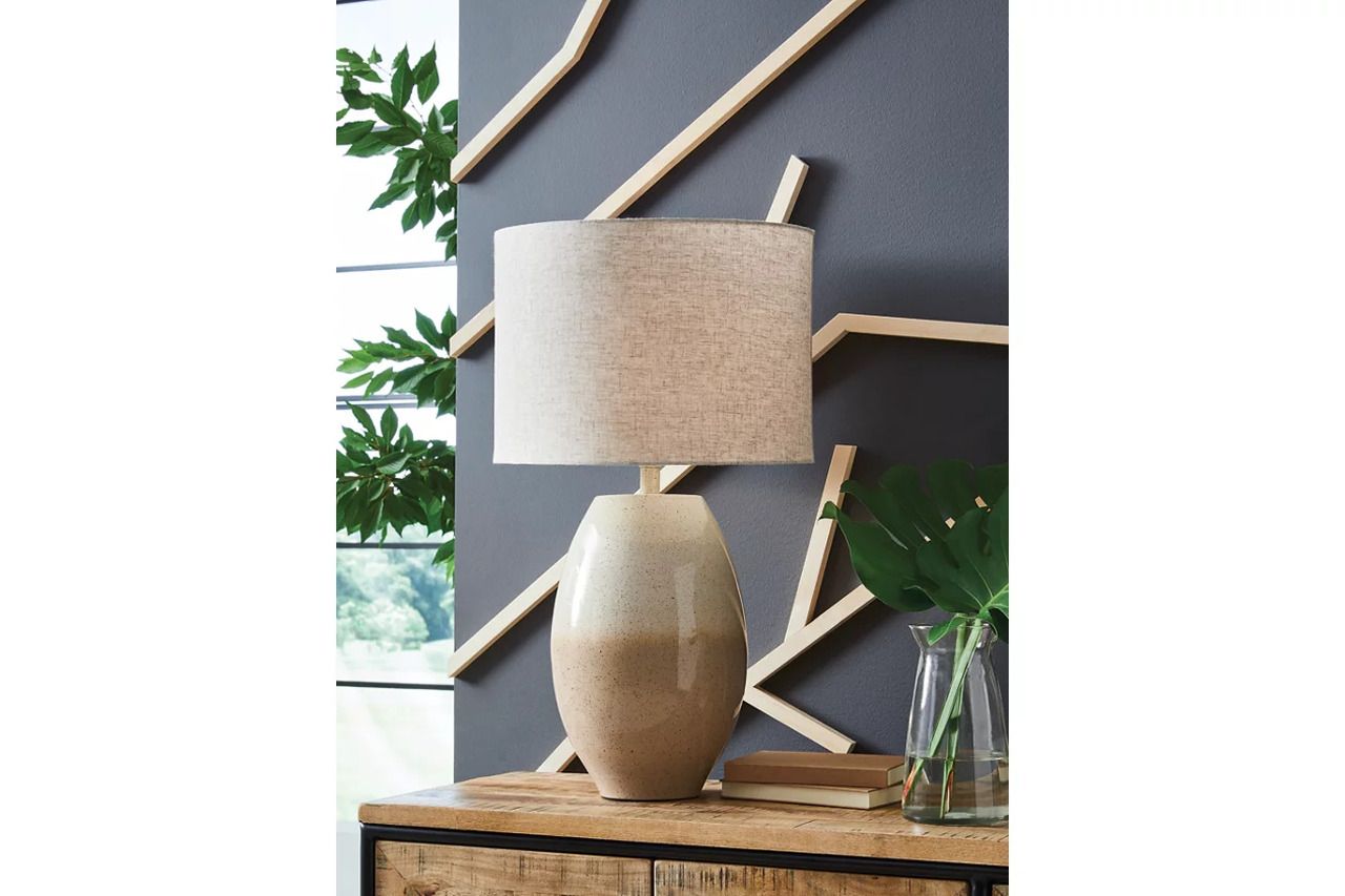 Linas Table Lamp In Cream and Beige L207594