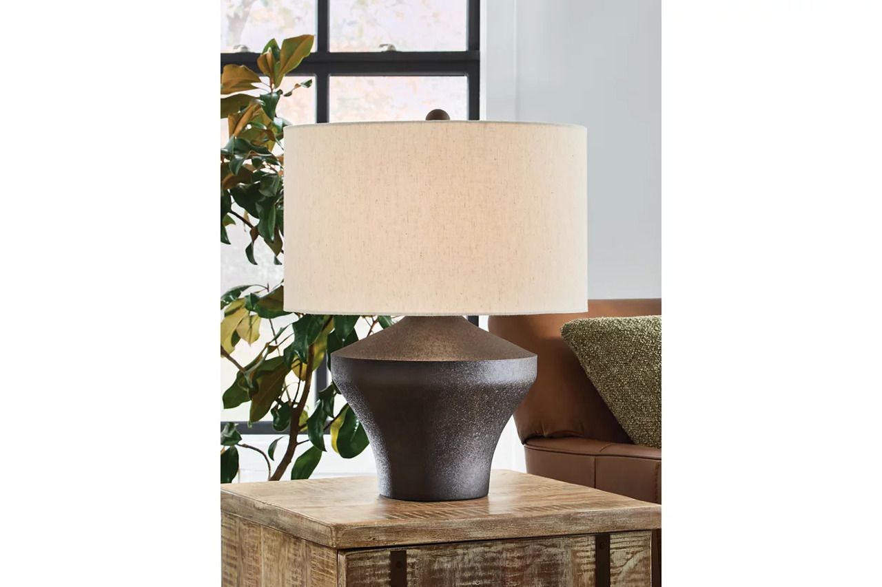 Dolanham Metal Table Lamp In Distressed Brown L207674