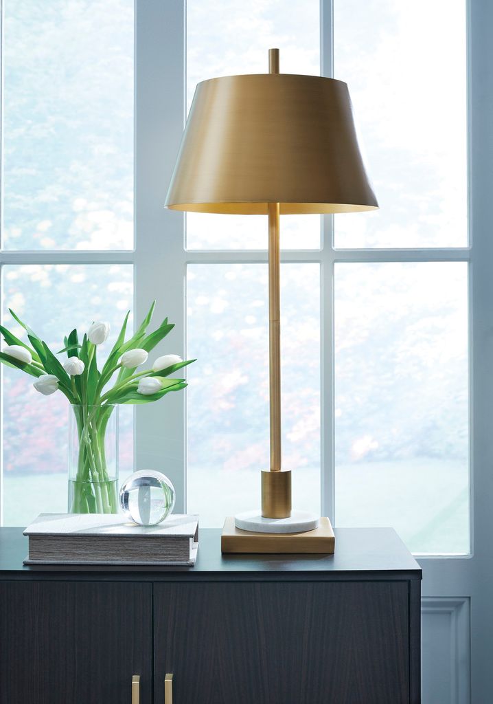 Fritzburn Table Lamp In Gold/White L208444