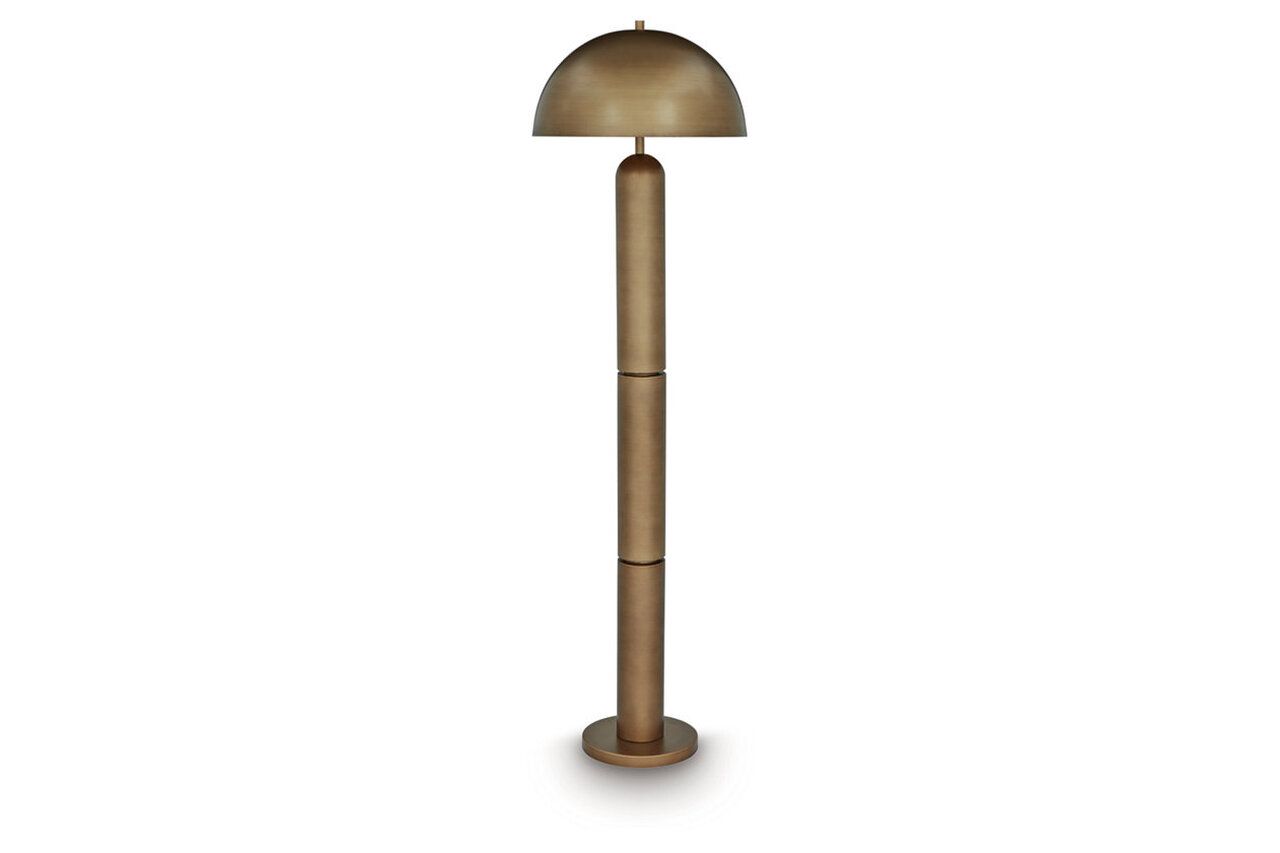 Wendfield Metal Floor Lamp In Antique Gold L208511