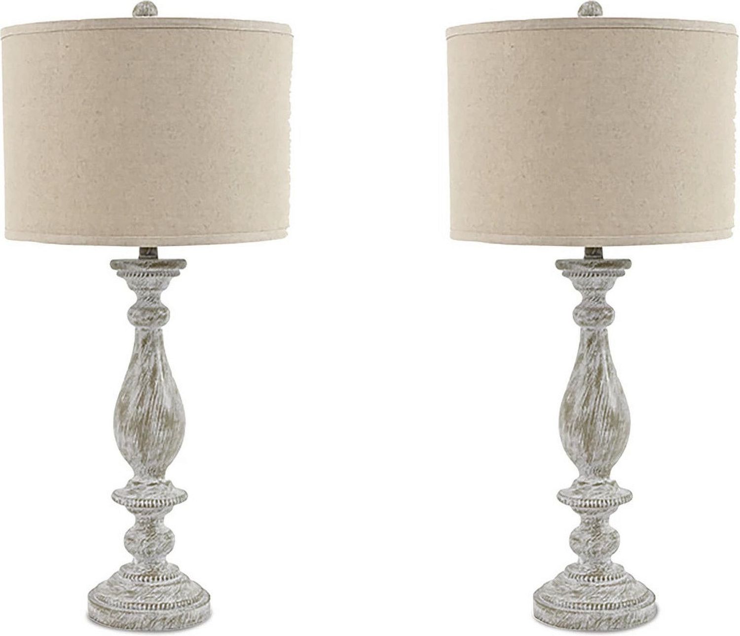 Bernadate Whitewash Poly Table Lamp Set of 2 L235344