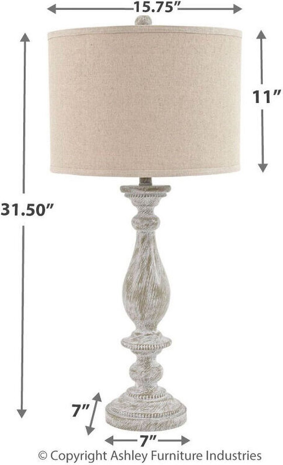 Bernadate Whitewash Poly Table Lamp Set of 2 L235344
