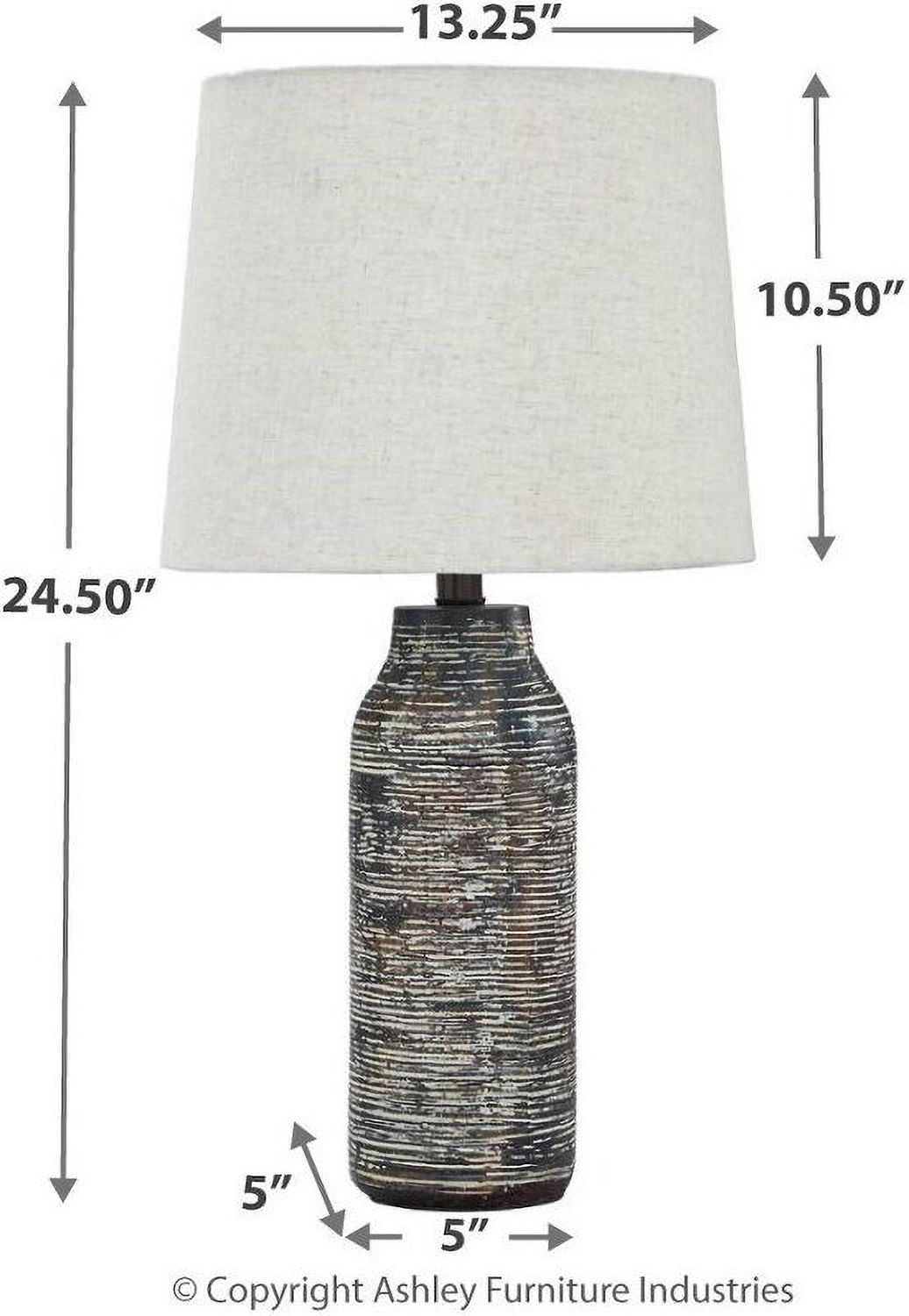 Mahima Black and White Paper Table Lamp Set of 2 L235584