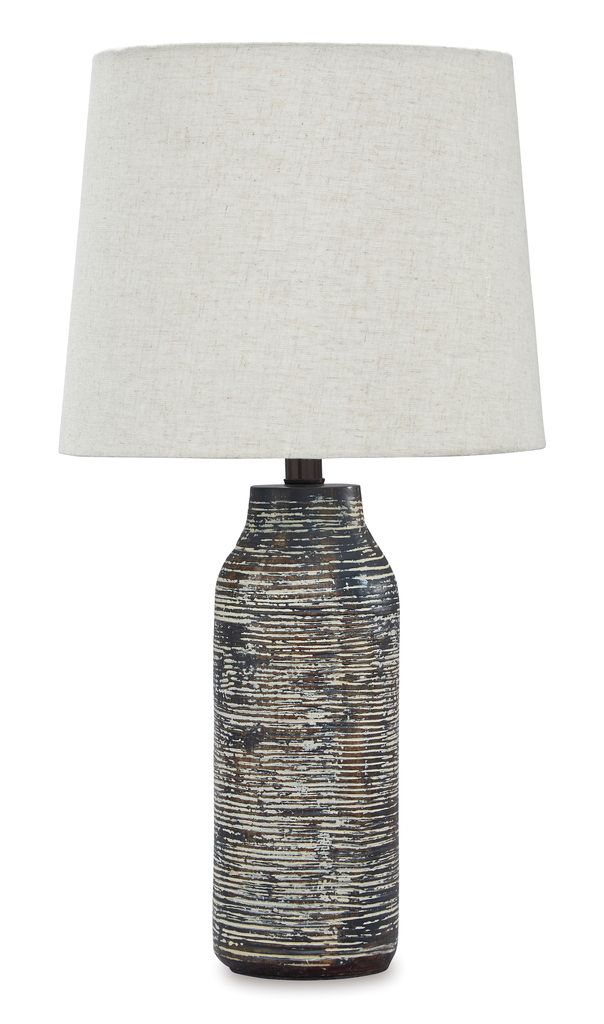 Mahima Black and White Paper Table Lamp Set of 2 L235584
