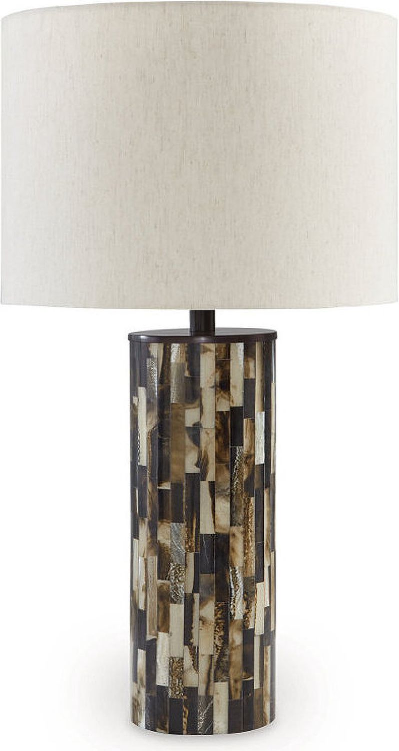 Ellford Black And Brown And Cream Poly Table Lamp L235684
