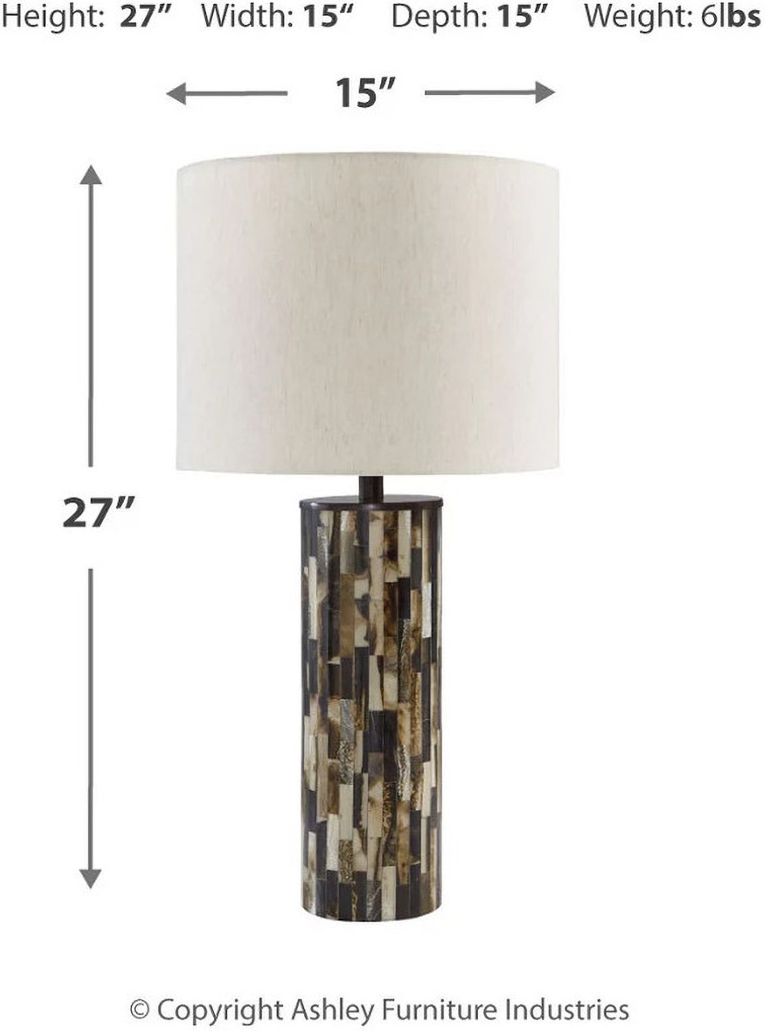 Ellford Black And Brown And Cream Poly Table Lamp L235684