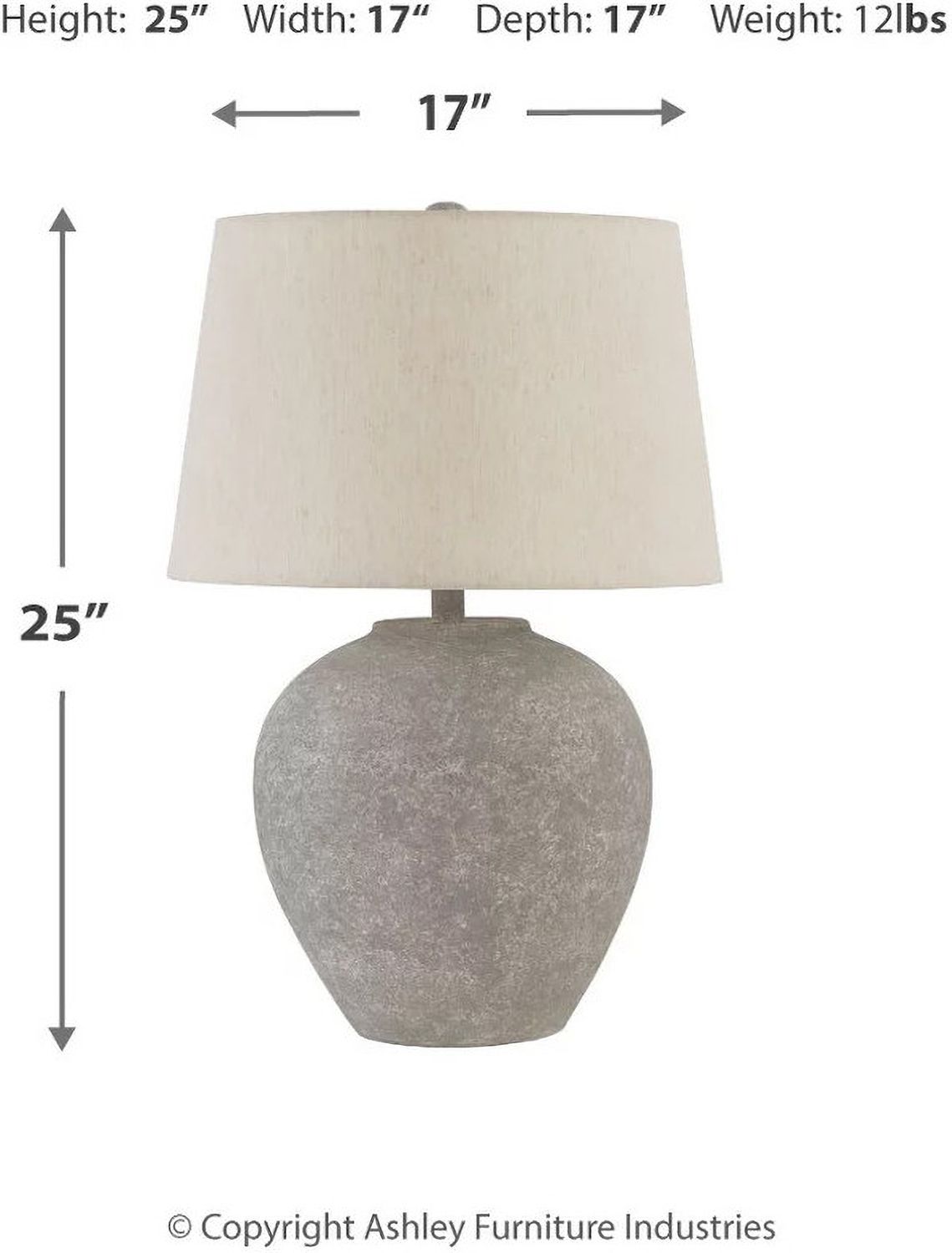 Dreward Distressed Gray Paper Table Lamp L235694
