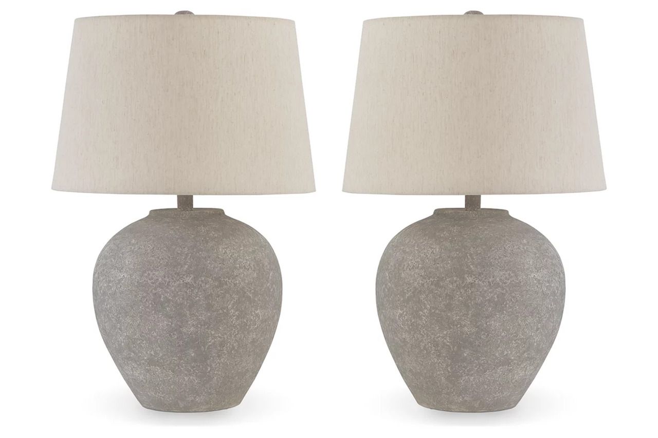 Dreward Distressed Gray Paper Table Lamp L235694