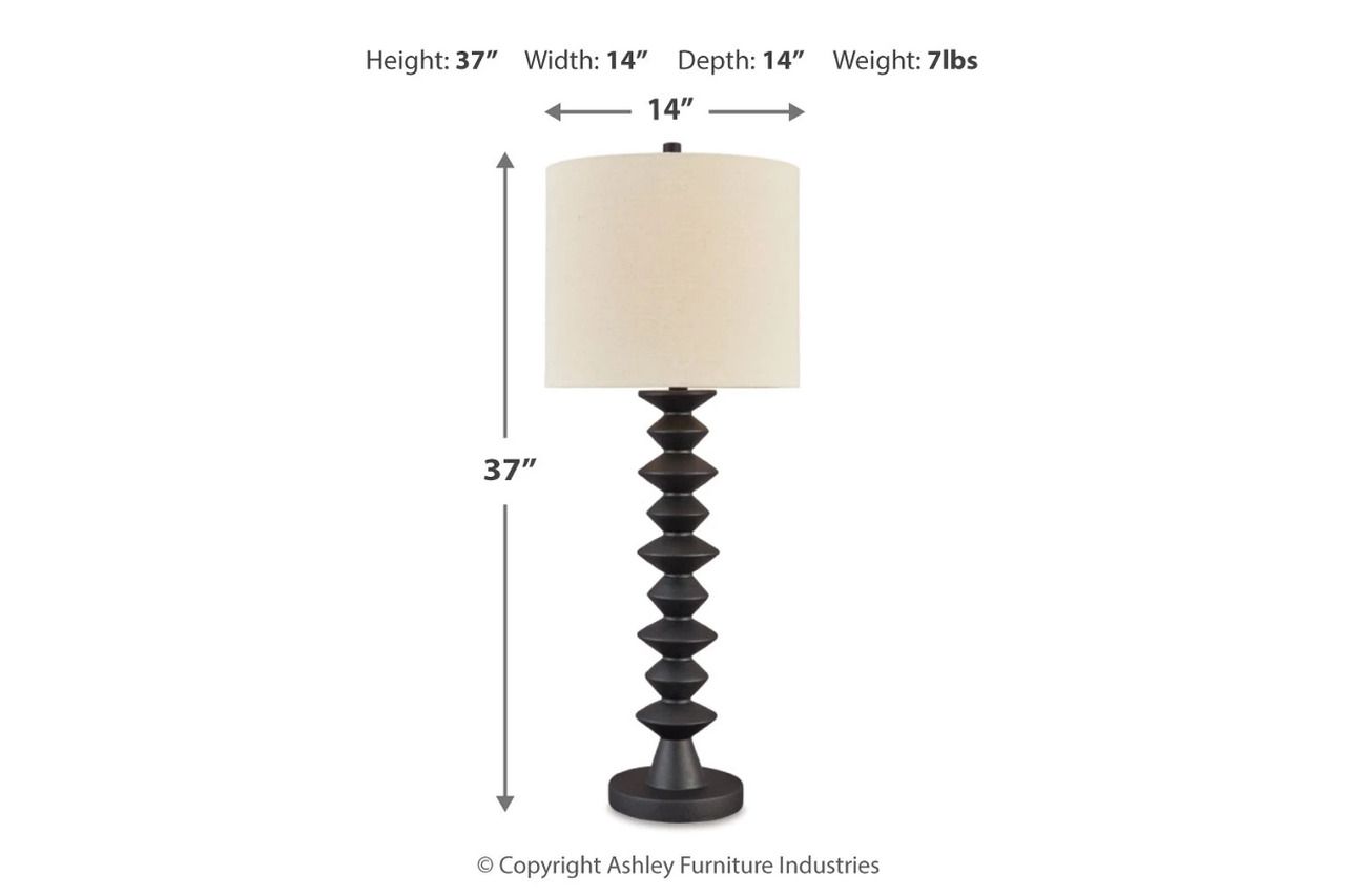 Luanndon Buffet Lamp In Black L235783
