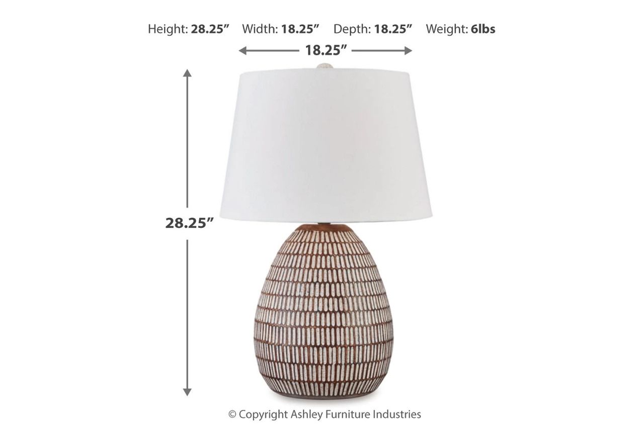 Darrich Table Lamp In Beige White L235804