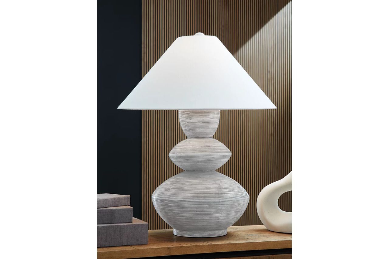 Brickdon Table Lamp In Distressed White L235874