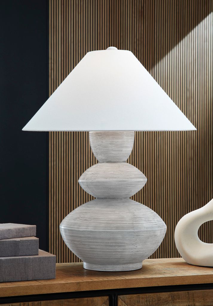 Brickdon Table Lamp In Distressed White L235874