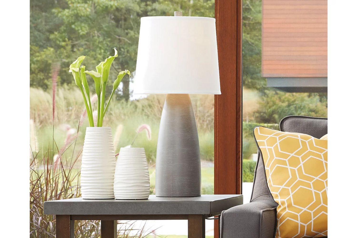 Shavontae Gray Poly Table Lamp Set Of 2 L243004
