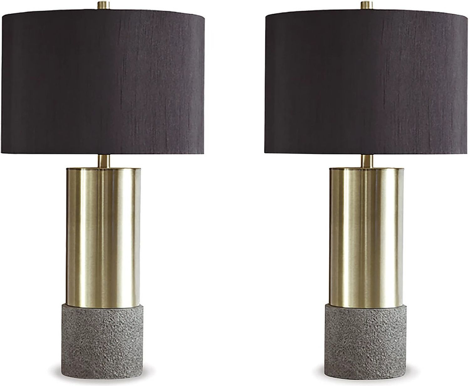 Jacek Gray and Brass Metal Table Lamp Set of 2 L243164