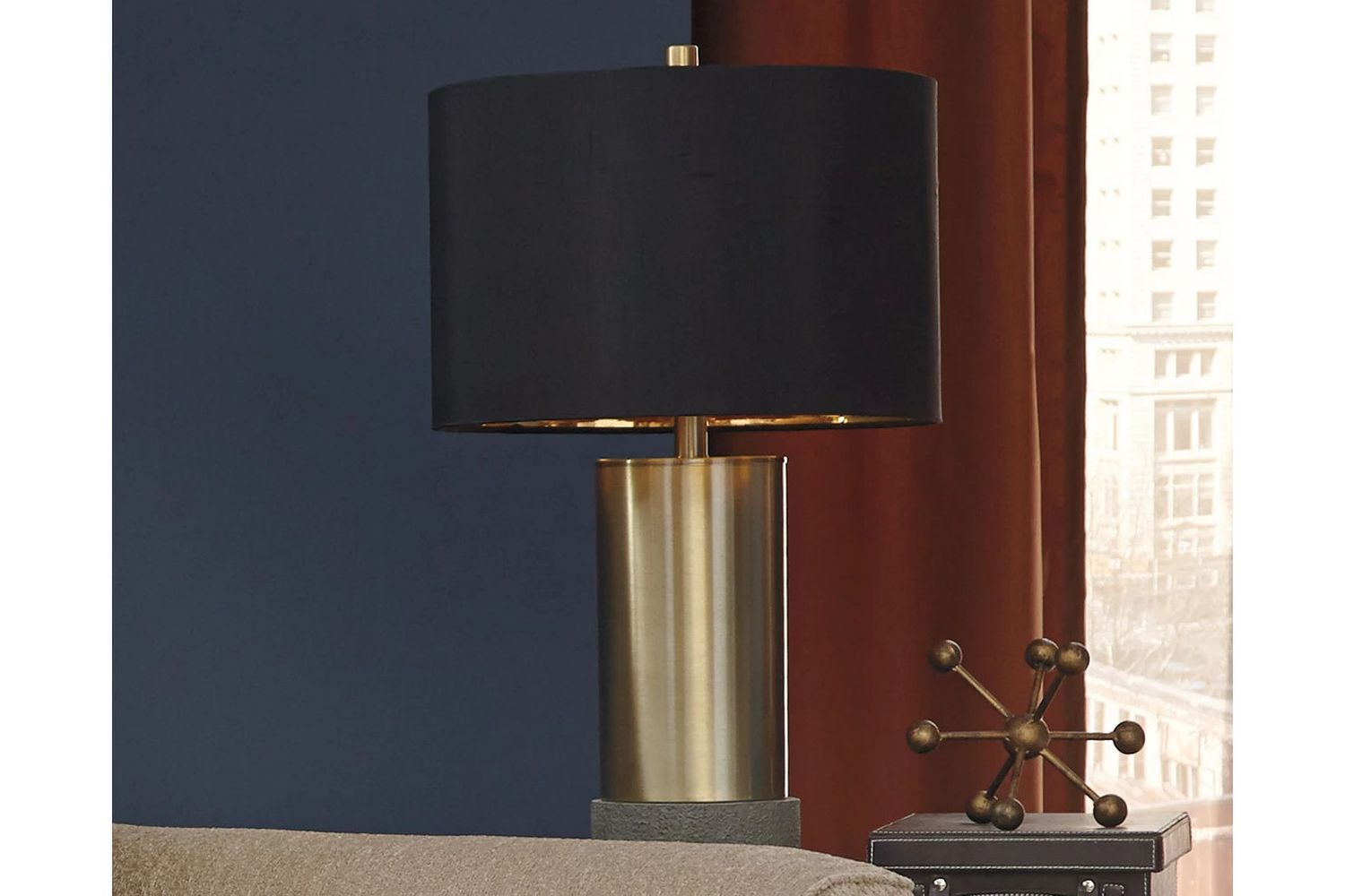 Jacek Gray and Brass Metal Table Lamp Set of 2 L243164