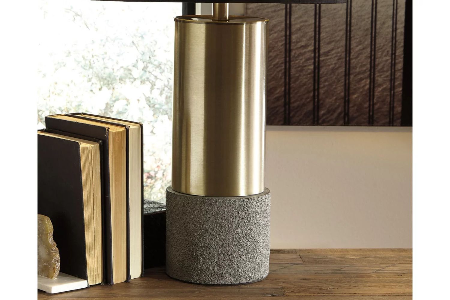 Jacek Gray and Brass Metal Table Lamp Set of 2 L243164