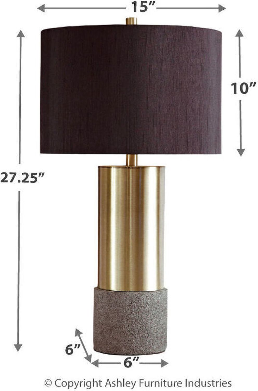 Jacek Gray and Brass Metal Table Lamp Set of 2 L243164