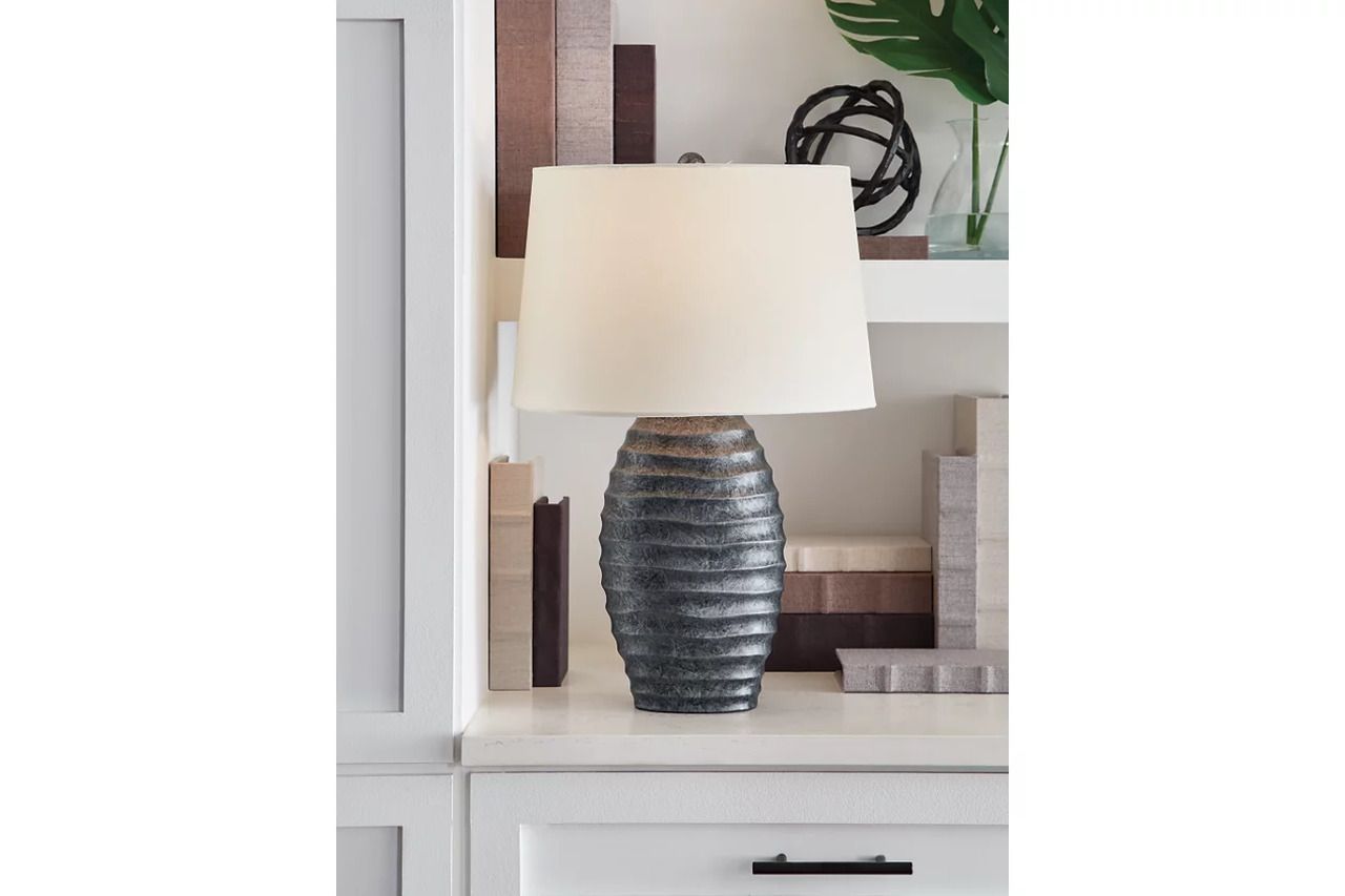 Caronick polyresin Table Lamp Set of 2 In Antique Silver L243684