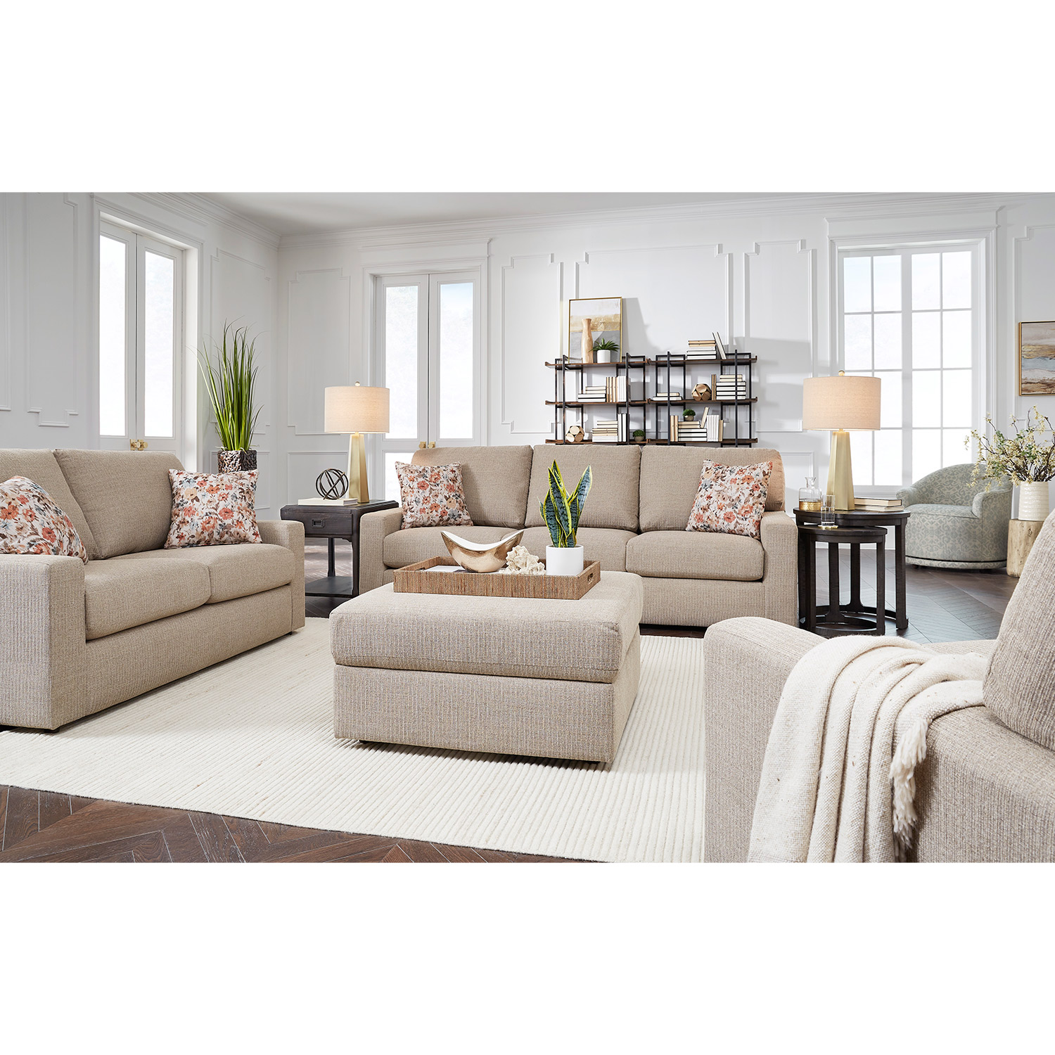 Dovely - Transitional, Stationary Loveseat W/ 2 Pillows - L25 L25