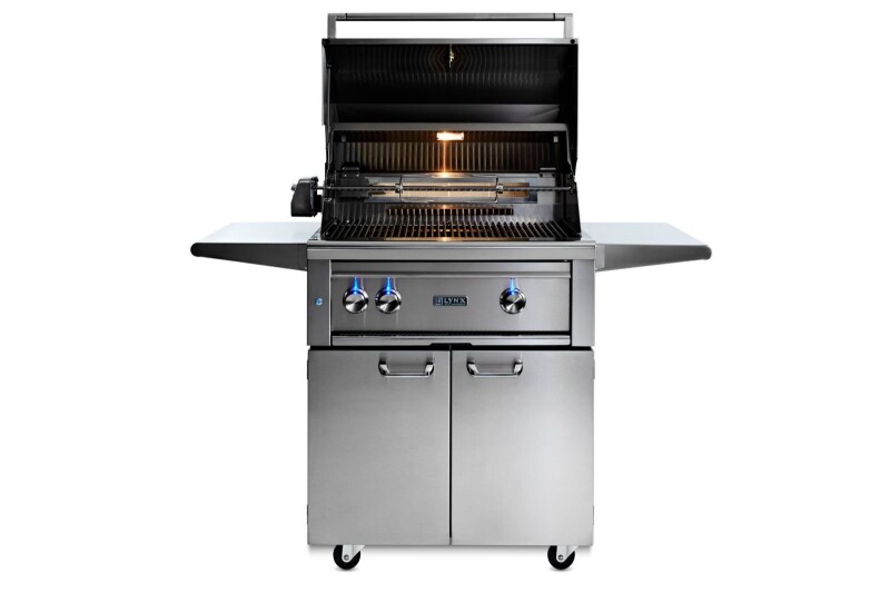 30” Professional Freestanding Grill with 1 Trident Infrared Burner and 1 Ceramic Burner and Rotisserie L30TRFNG