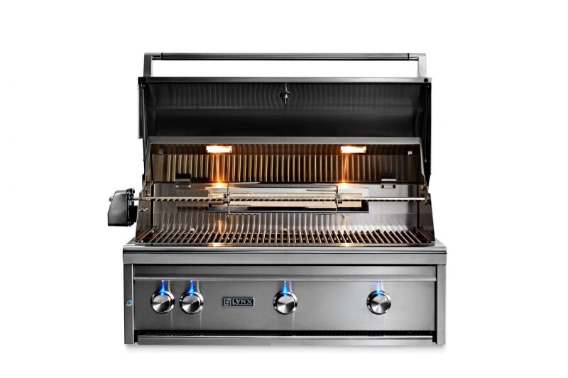 36” Professional Built in Grill with 1 Trident Infrared Burner and 2 Ceramic Burners and Rotisserie L36TRLP