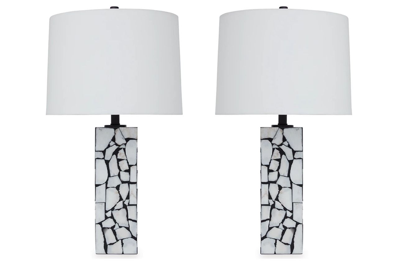 Macaria Table Lamp In White and Black L429044