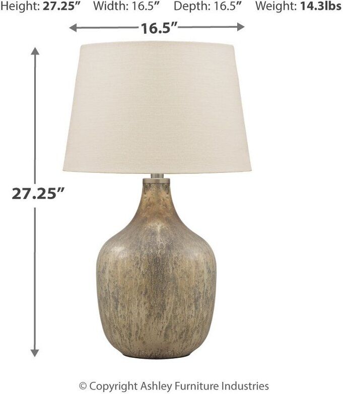 Mari Gray And Gold Table Lamp L430664