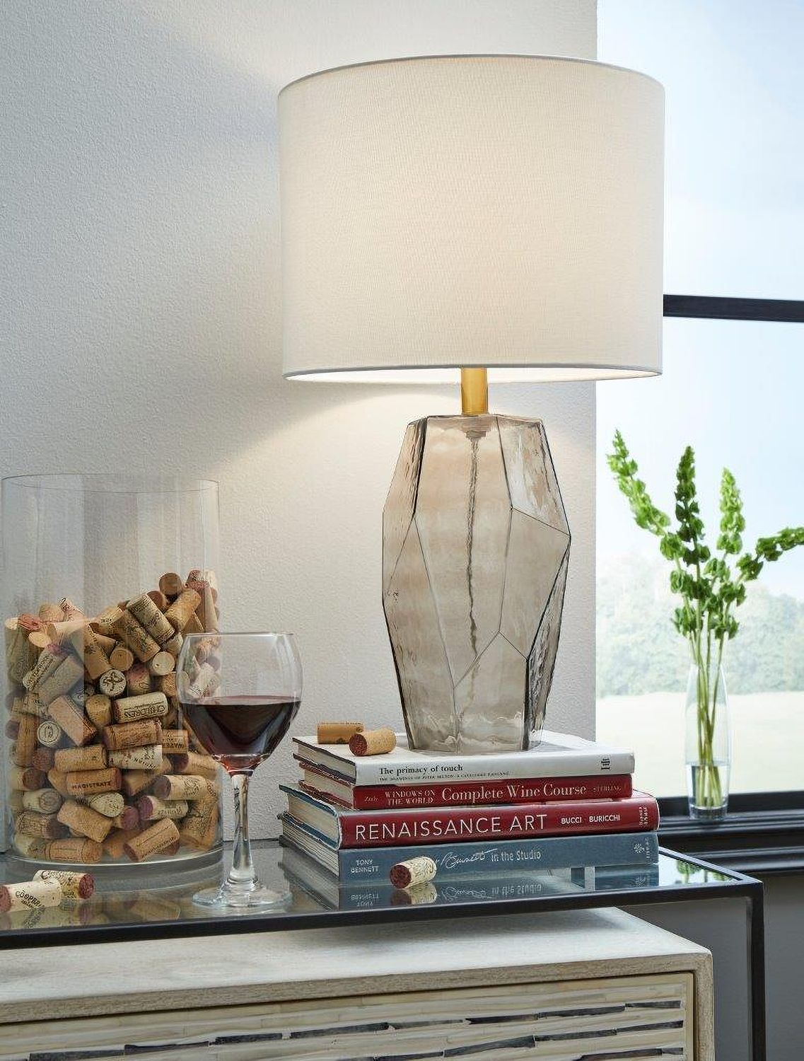 Taylow Gray Glass Table Lamp L430794
