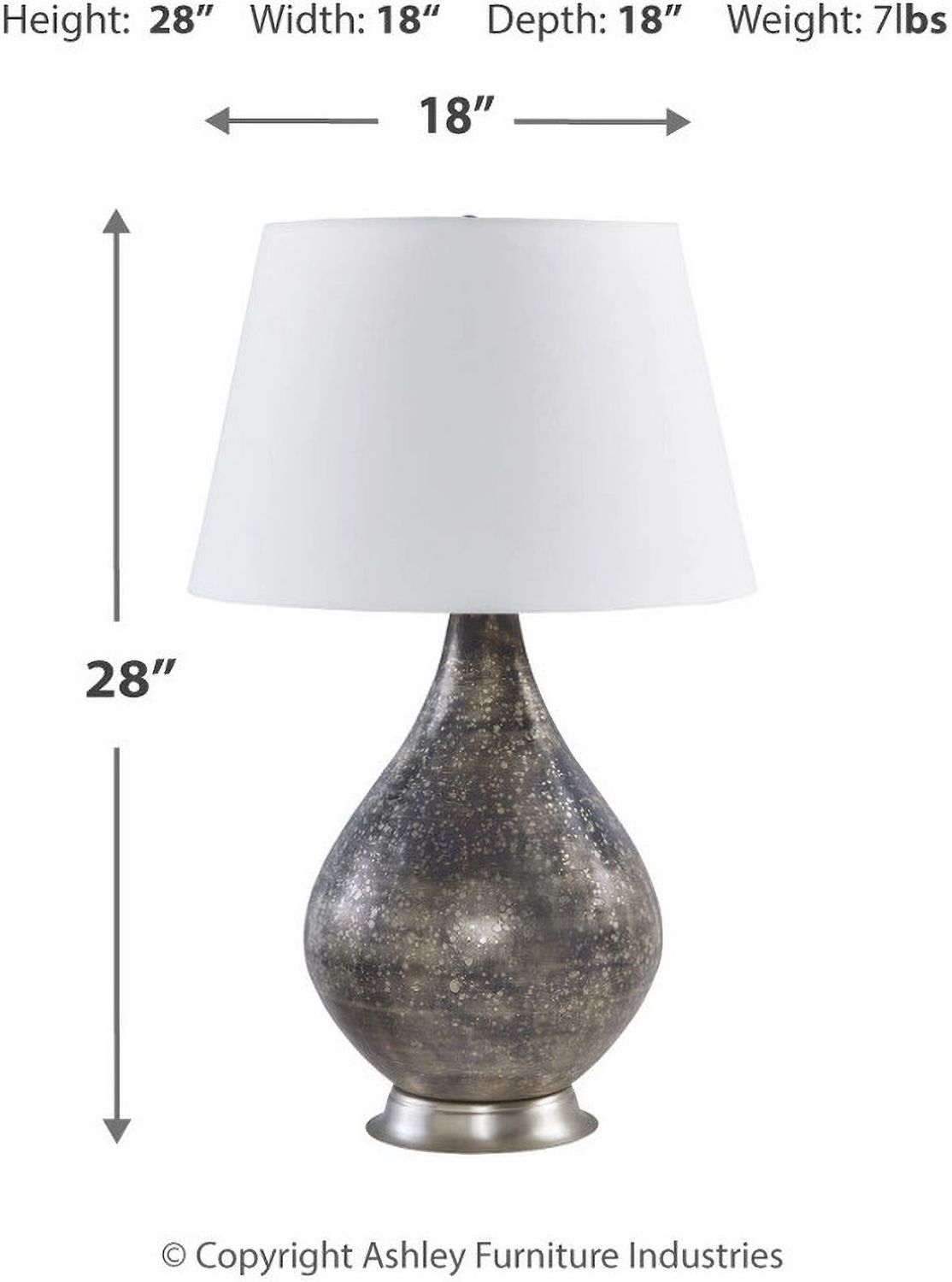 Bluacy Antique Gray Glass Table Lamp L430834