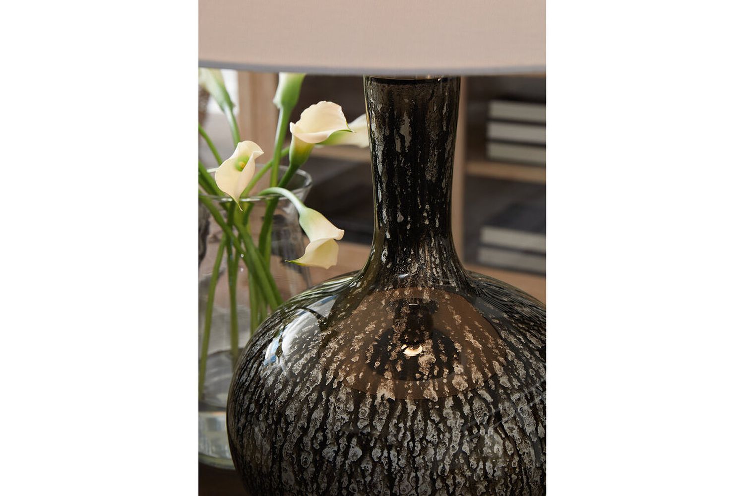 Tenslow Antique Black Glass Table Lamp L430844