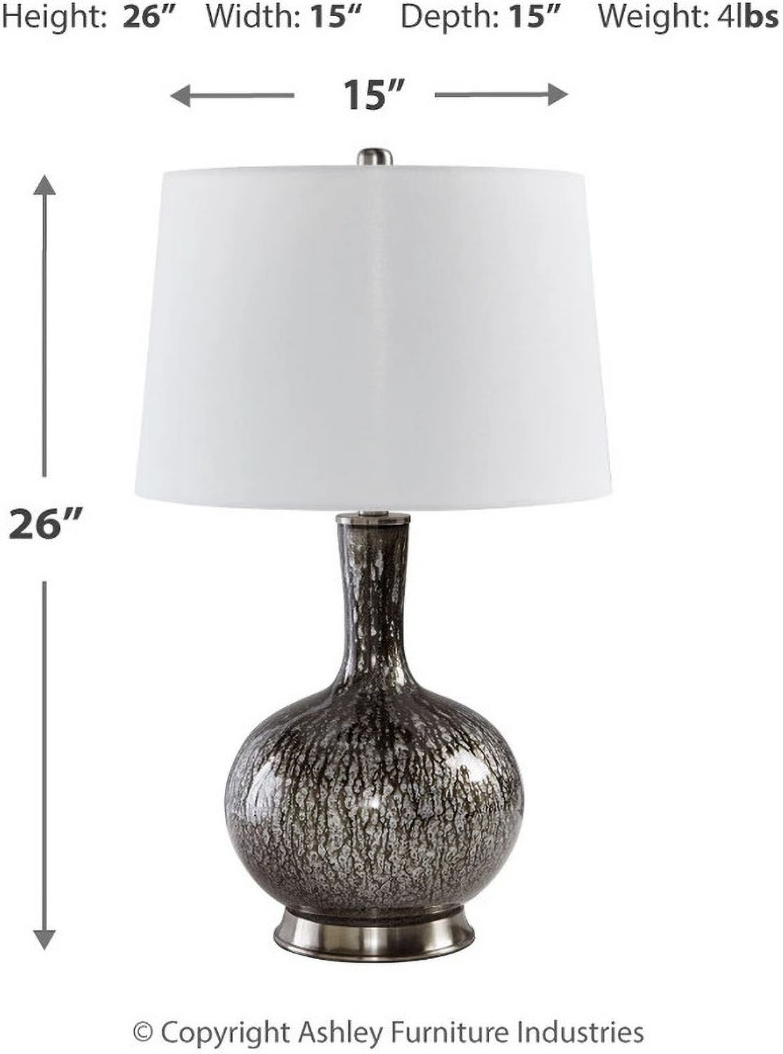 Tenslow Antique Black Glass Table Lamp L430844