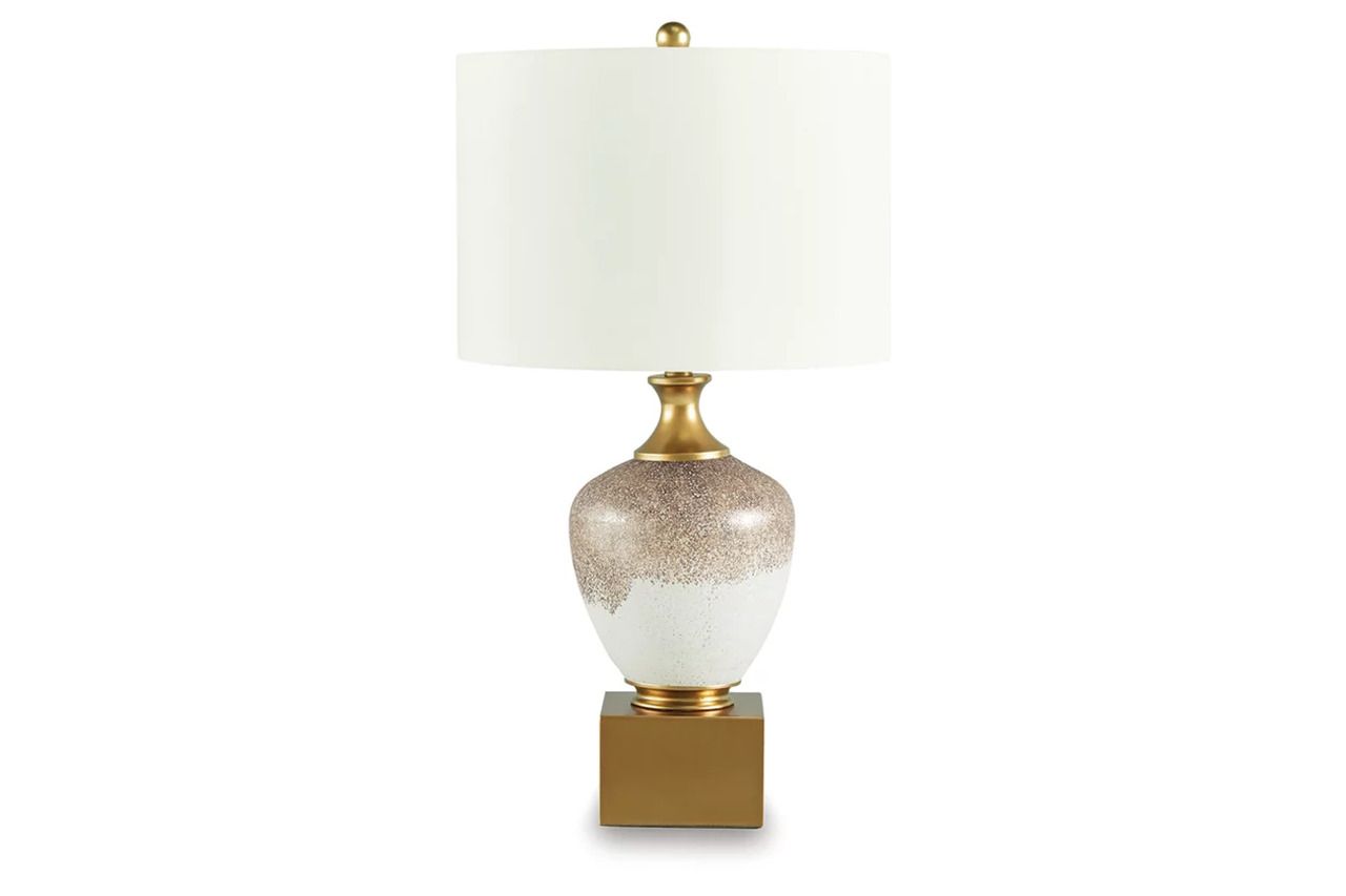 Tavisburg Table Lamp In Brown/White/Gold L430894