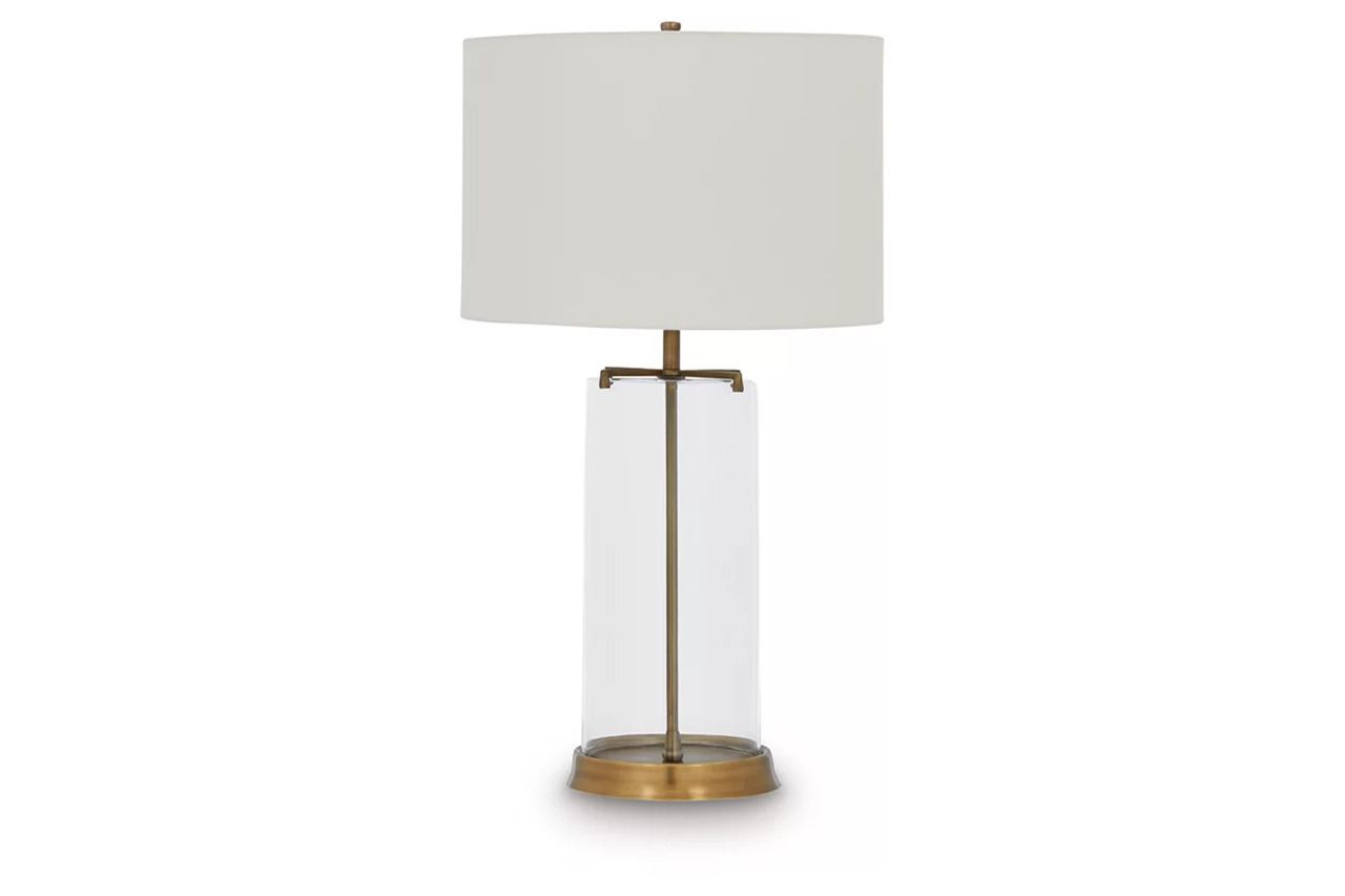 Gizeh Glass Table Lamp In Clear and Gold L430954