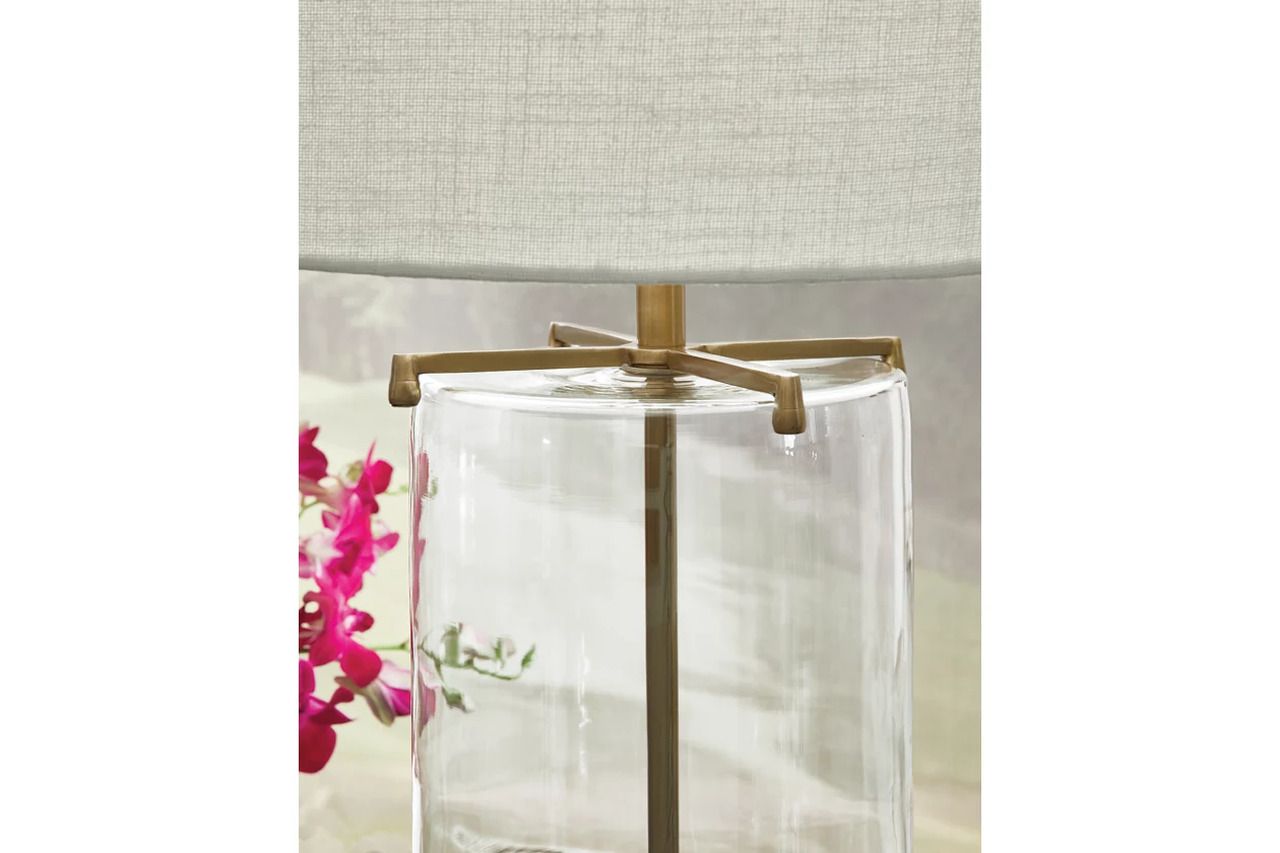 Gizeh Glass Table Lamp In Clear and Gold L430954