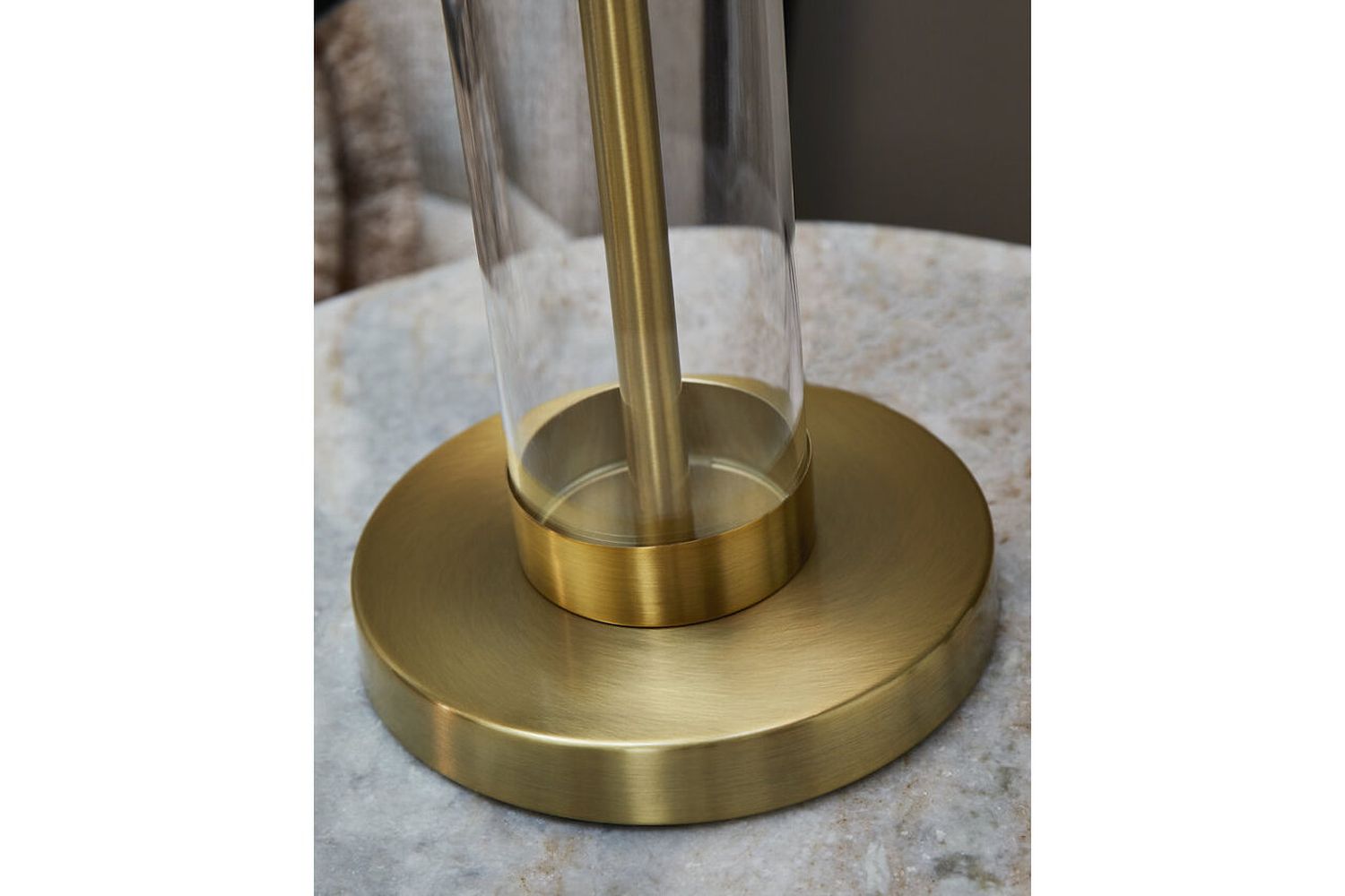 Orenman Clear And Brass Finish Glass Table Lamp Set of 2 L431584
