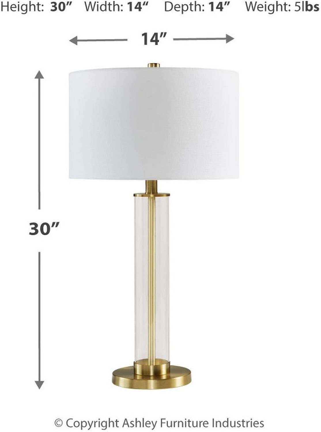 Orenman Clear And Brass Finish Glass Table Lamp Set of 2 L431584