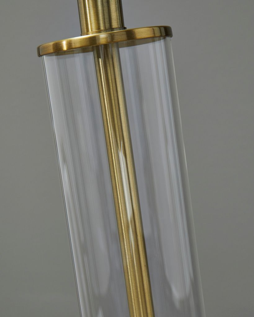 Orenman Clear And Brass Finish Glass Table Lamp Set of 2 L431584
