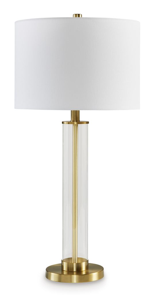Orenman Clear And Brass Finish Glass Table Lamp Set of 2 L431584