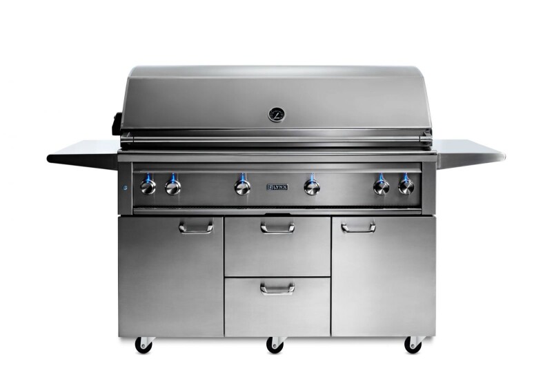 54” Professional Freestanding grill with 1 trident infrared burner and 3 ceramic burners and rotisserie L54TRFNG