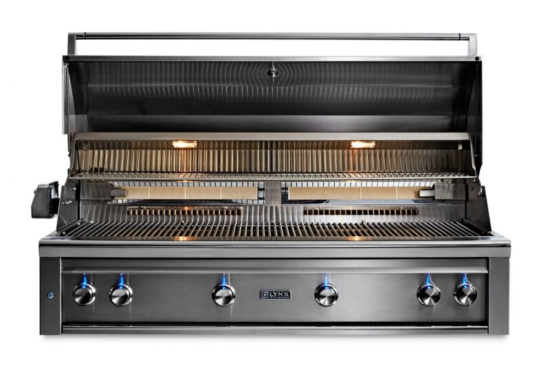 54” Professional built-in grill with 1 trident infrared burner and 3 ceramic burners and rotisserie L54TRNG