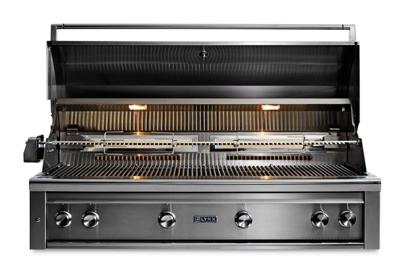 54” Professional built-in grill with 1 trident infrared burner and 3 ceramic burners and rotisserie L54TRNG
